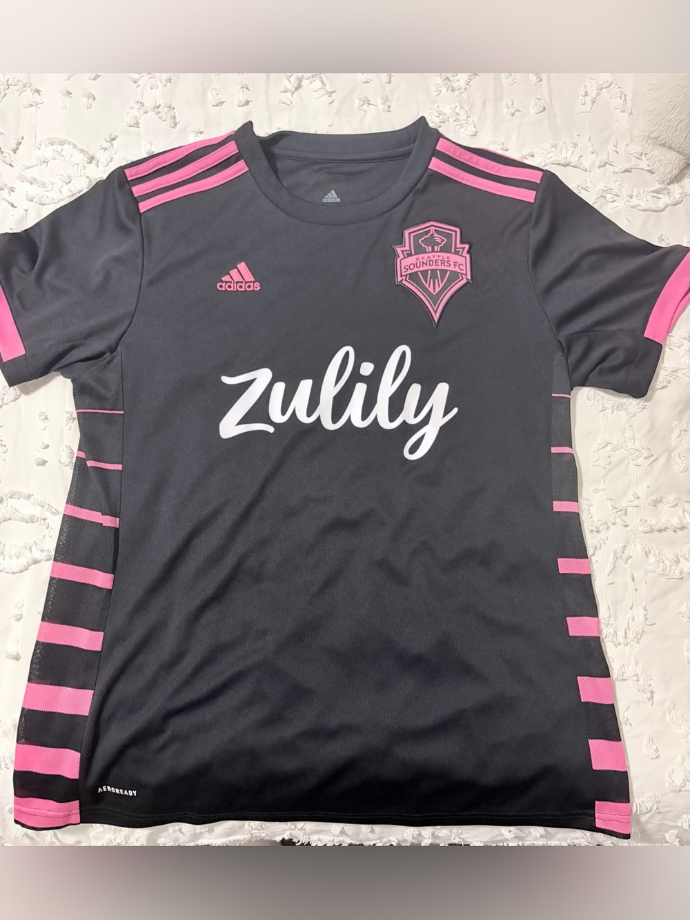 adidas Women’s Black and Pink Seattle Sounders FC Jersey